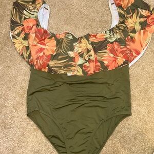 Floral Ruffle One-Piece Swimsuit